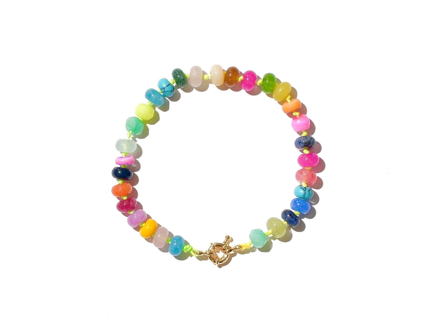 Rainbow Mixed Gemstone Beaded Anklet, Rainbow Opal Rondelle Beads, Meaningful Jewelry: The Walking on Sunshine Anklet