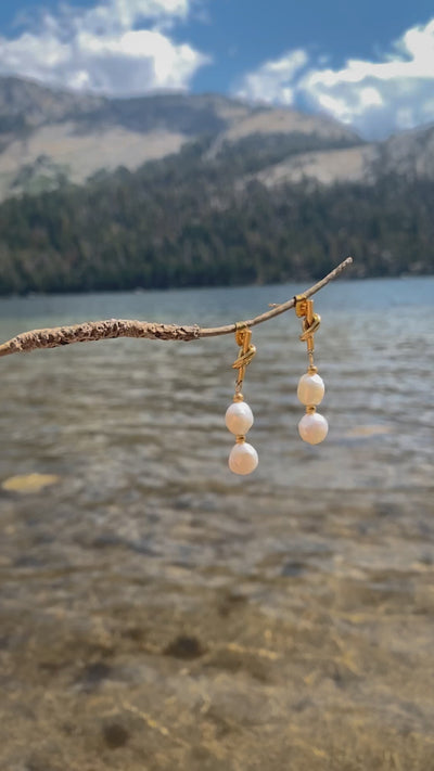 With a Twist Pearl Drop Earrings