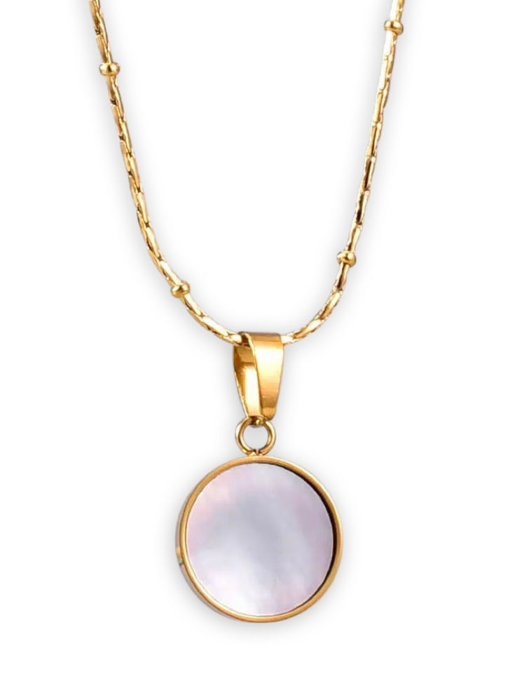 Mystere Opal Necklace - Coquette Gold waterproof tarnish proof high quality necklace and necklaces, gold dangle earrings with freshwater natural pearls, gold ring, statement ring, pendant necklace, layering necklace set.  Perfect gift for her and jewelry for her.  Stocking stuffers for girlfriend.  Gold bracelet and gold anklets.  Paperclip Chain necklace and cute, trendy jewelry.  