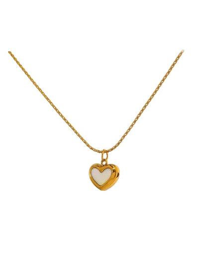 She's A Heartbreaker Necklace - Coquette Gold waterproof tarnish proof high quality necklace and necklaces, gold dangle earrings with freshwater natural pearls, gold ring, statement ring, pendant necklace, layering necklace set.  Perfect gift for her and jewelry for her.  Stocking stuffers for girlfriend.  Gold bracelet and gold anklets.  Paperclip Chain necklace and cute, trendy jewelry.  